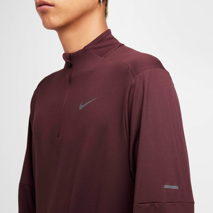 Nike Dri-FIT Element Running 1/4 Zip Men’s Running T-Shirt Long Sleeve Jacket - Burgundy Crush