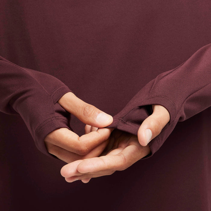 Nike Dri-FIT Element Running 1/4 Zip Men’s Running T-Shirt Long Sleeve Jacket - Burgundy Crush