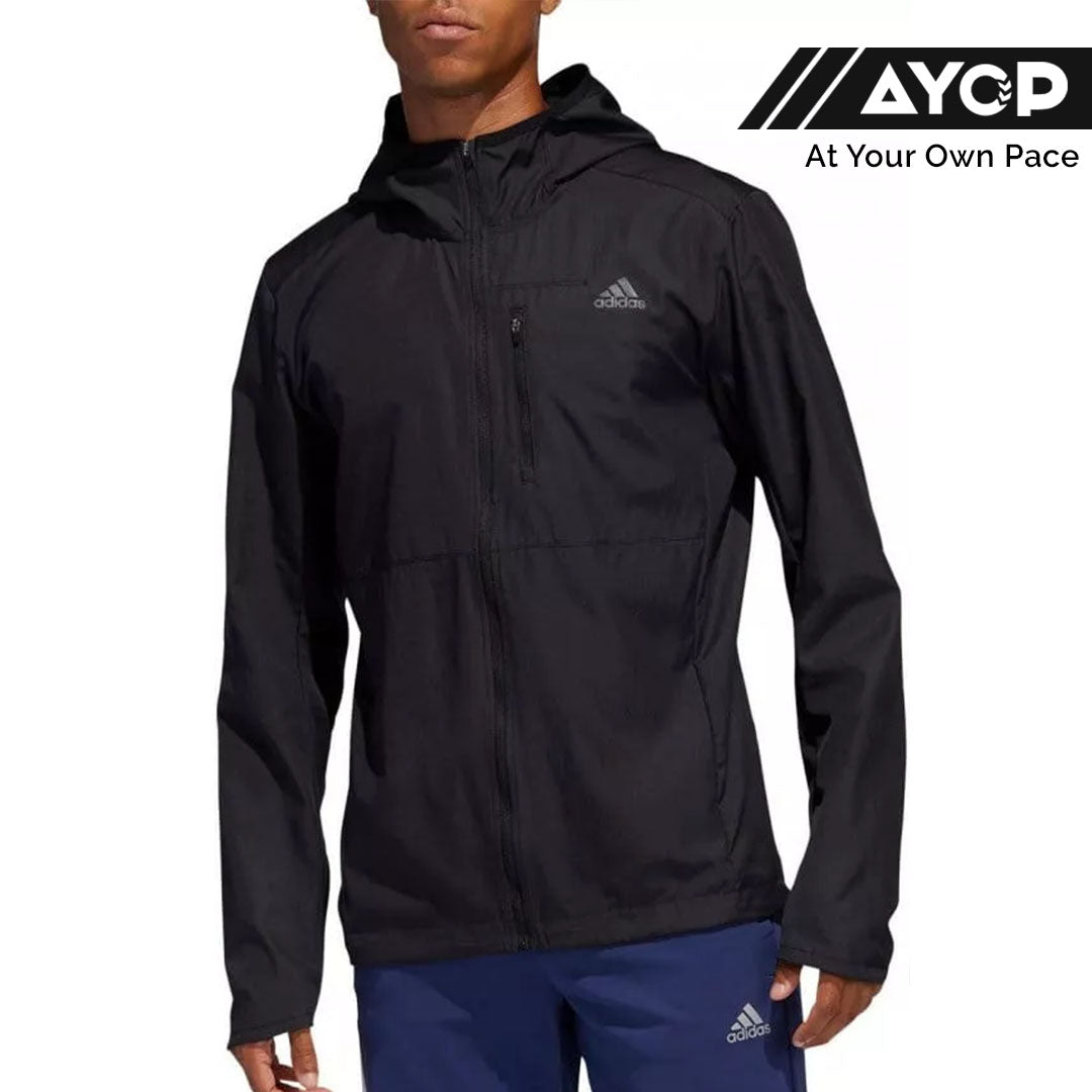 Adidas Own The Run Hooded Wind Men’s Running Jacket - Black