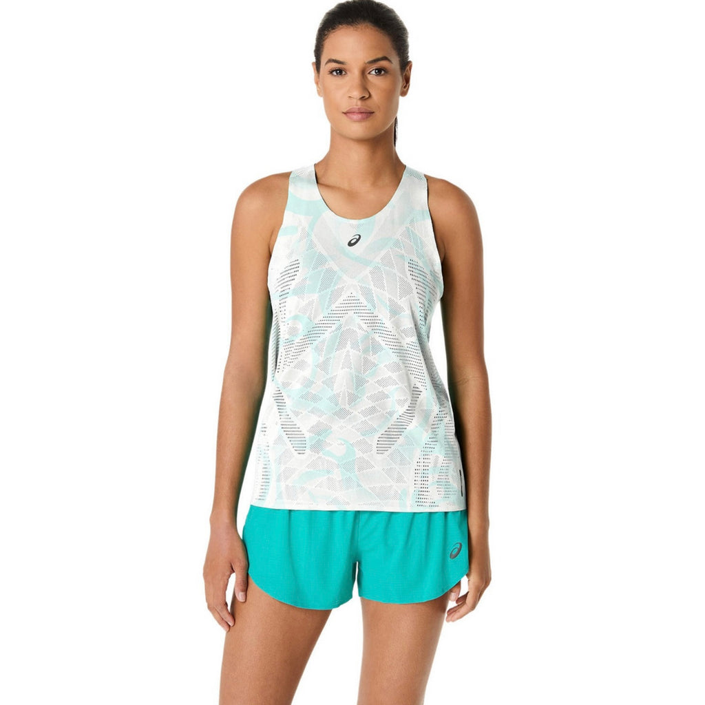 Asics Metarun All Over Print Kabuki Theater Singlet Women’s Running Tank Top - Brilliant White