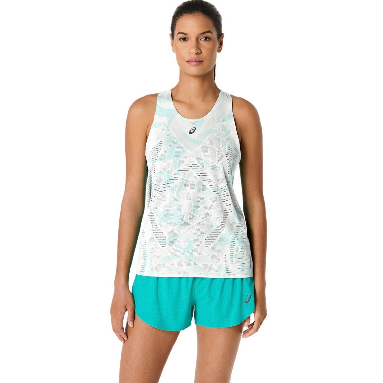 Asics Metarun All Over Print Kabuki Theater Singlet Women’s Running Tank Top - Brilliant White