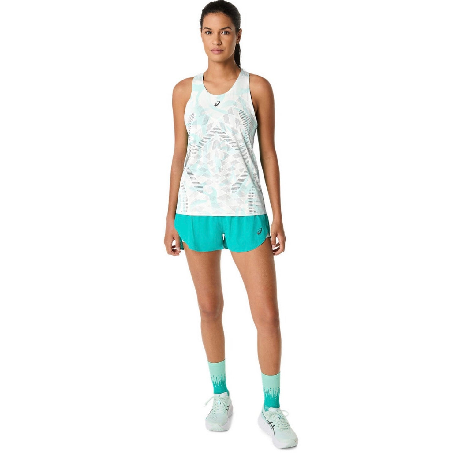 Asics Metarun All Over Print Kabuki Theater Singlet Women’s Running Tank Top - Brilliant White