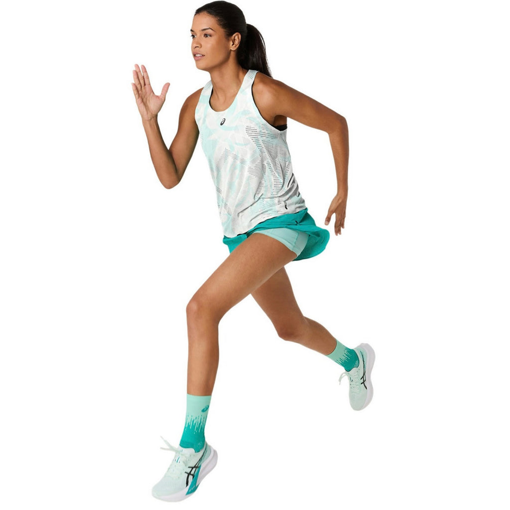 Asics Metarun All Over Print Kabuki Theater Singlet Women’s Running Tank Top - Brilliant White