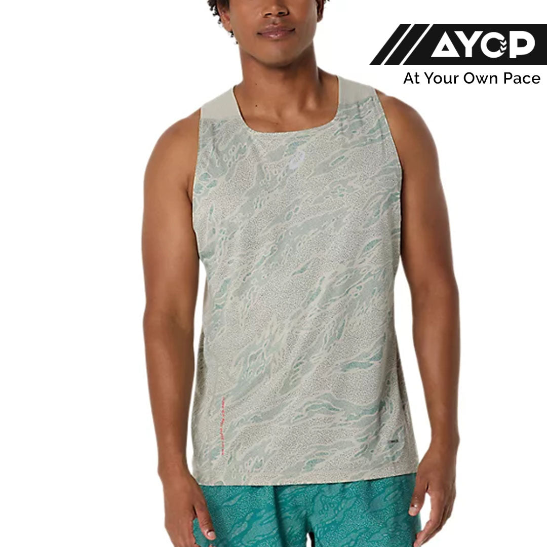 Asics Fujitrail Actibreeze Kaos Tanpa Lengan Lari Pria - Sahe Putih