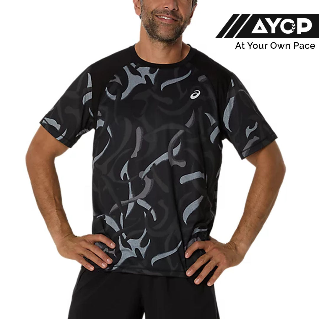 Asics Road All Over Prints Men’s Running T-Shirt - Performance Black