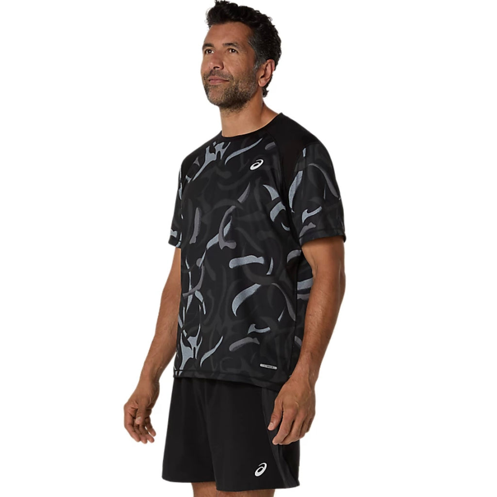 Asics Road All Over Prints Men’s Running T-Shirt - Performance Black
