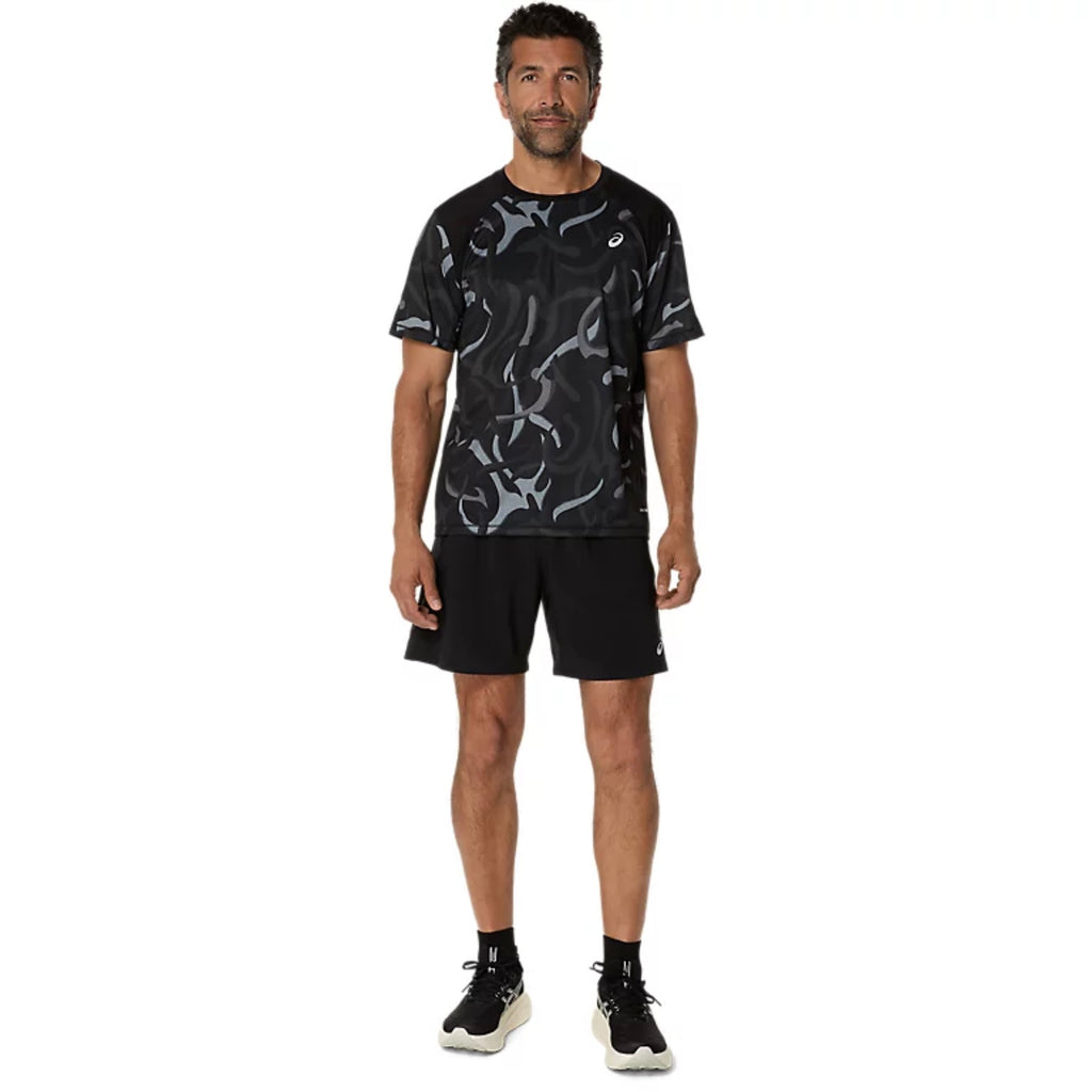 Asics Road All Over Prints Men’s Running T-Shirt - Performance Black