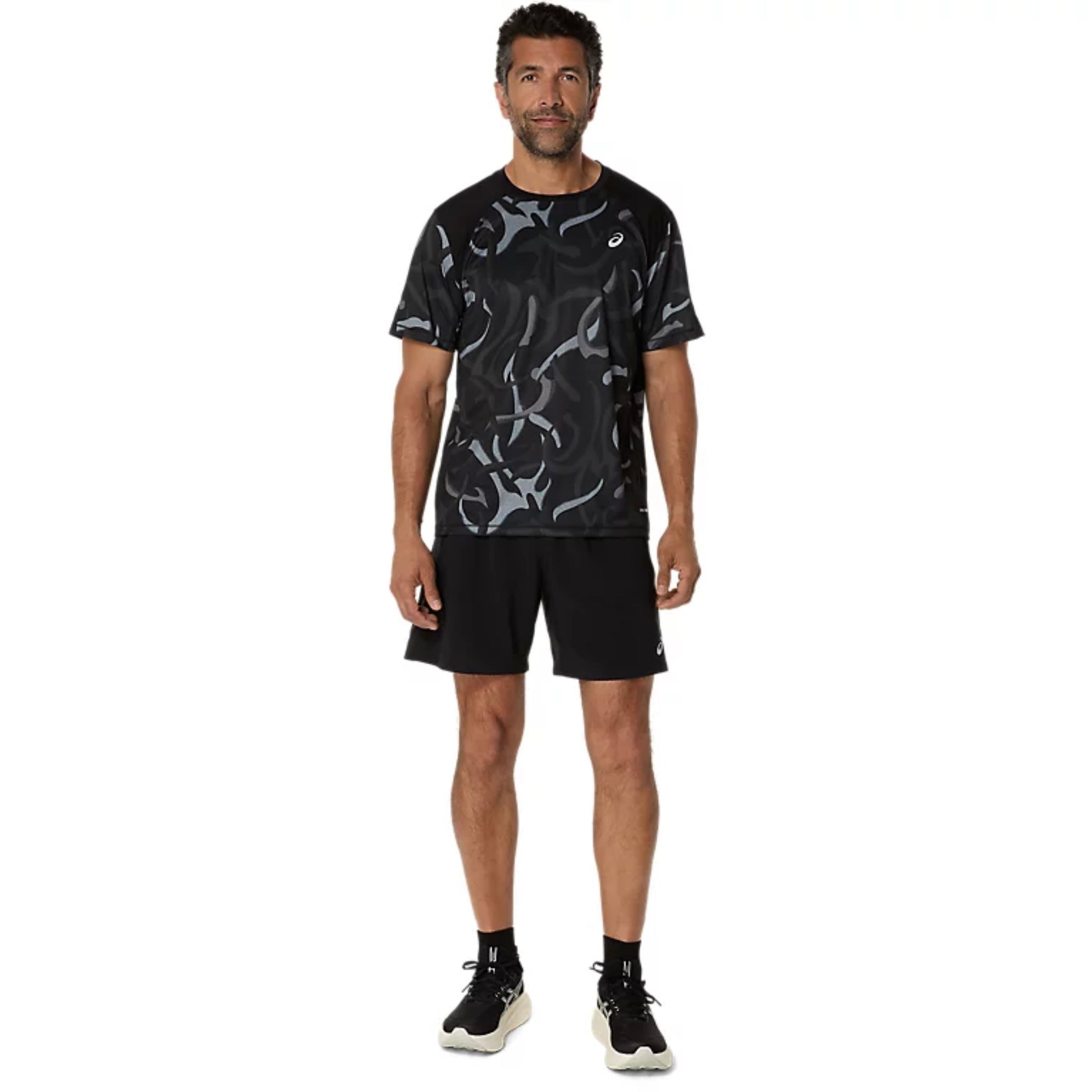 Asics Road All Over Prints Men’s Running T-Shirt - Performance Black