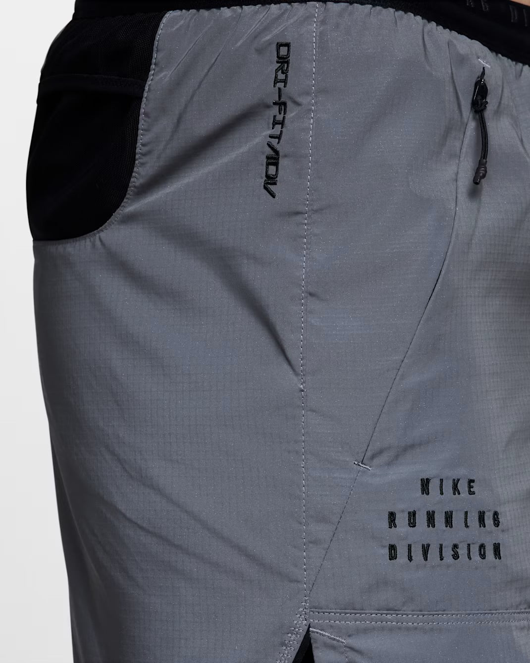 Nike Dri-FIT ADV Running Division 2-in-1 Reflective Men’s Running Shorts - Silver Black