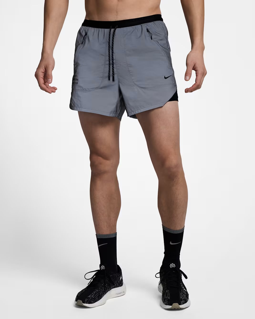 Nike Dri-FIT ADV Running Division 2-in-1 Reflective Men’s Running Shorts - Silver Black