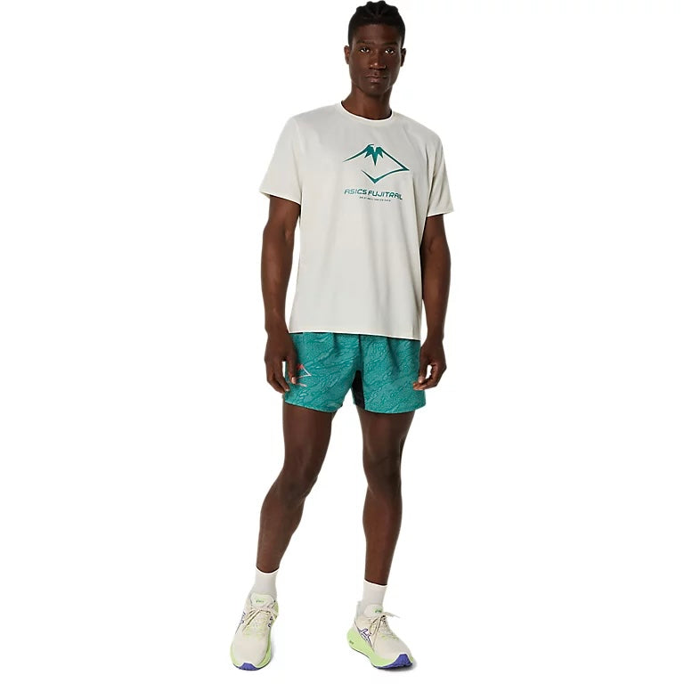 Asics Fujitrail All Over Prints 5-inch Men's Running Shorts - Rainy Lake