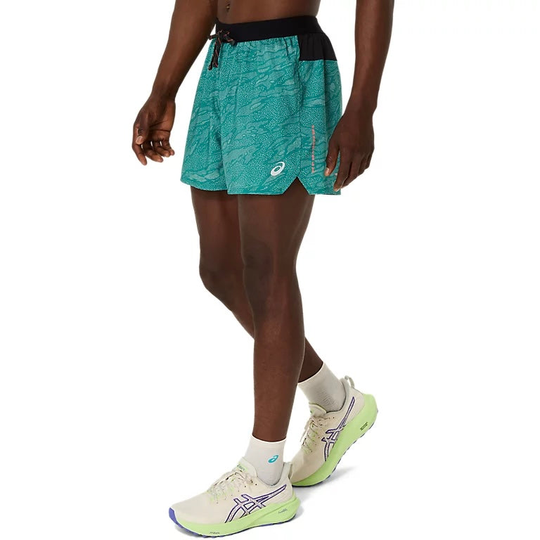 Asics Fujitrail All Over Prints 5-inch Men's Running Shorts - Rainy Lake