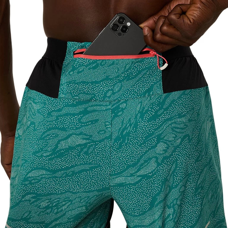 Asics Fujitrail All Over Prints 5-inch Men's Running Shorts - Rainy Lake
