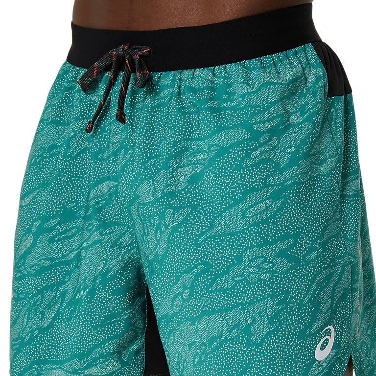 Asics Fujitrail All Over Prints 5-inch Men's Running Shorts - Rainy Lake