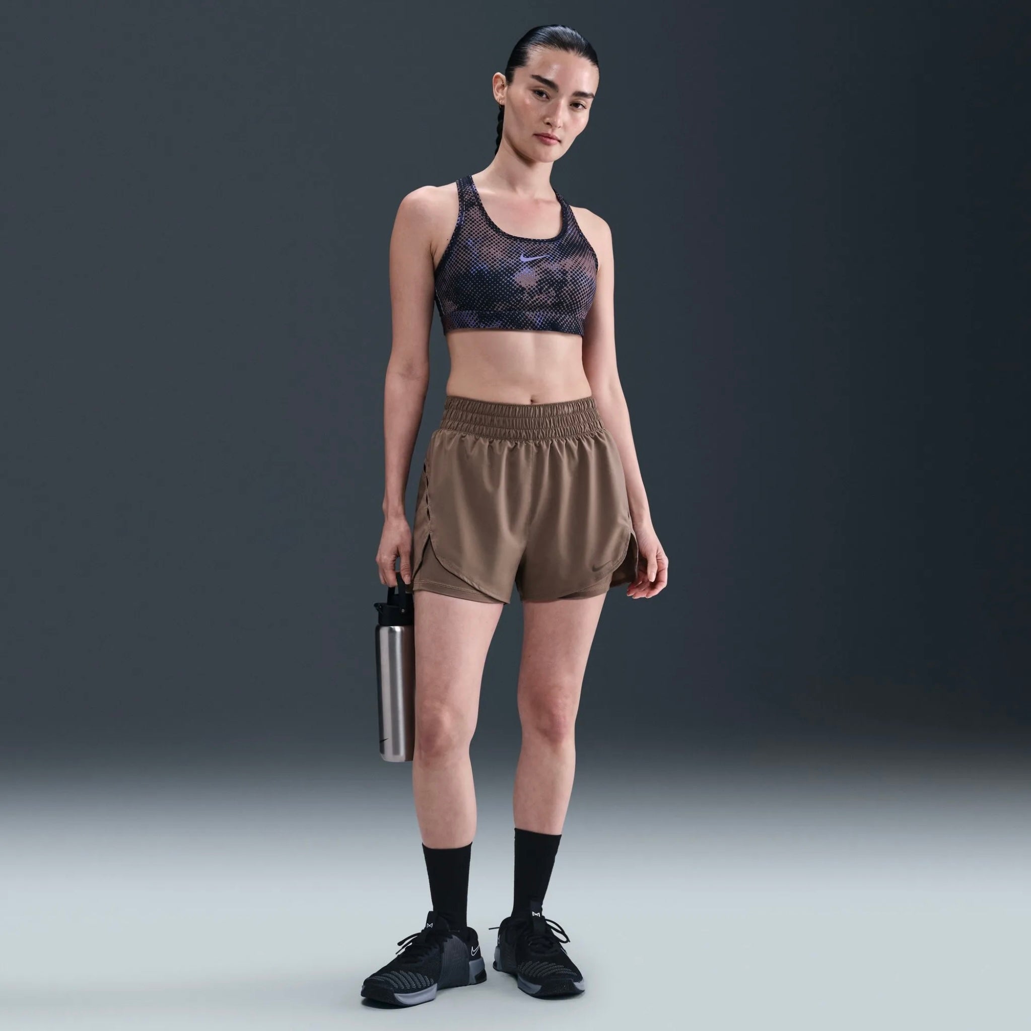 Nike One Dri-FIT 2-in-1 Women’s Running Shorts - Mink Brown