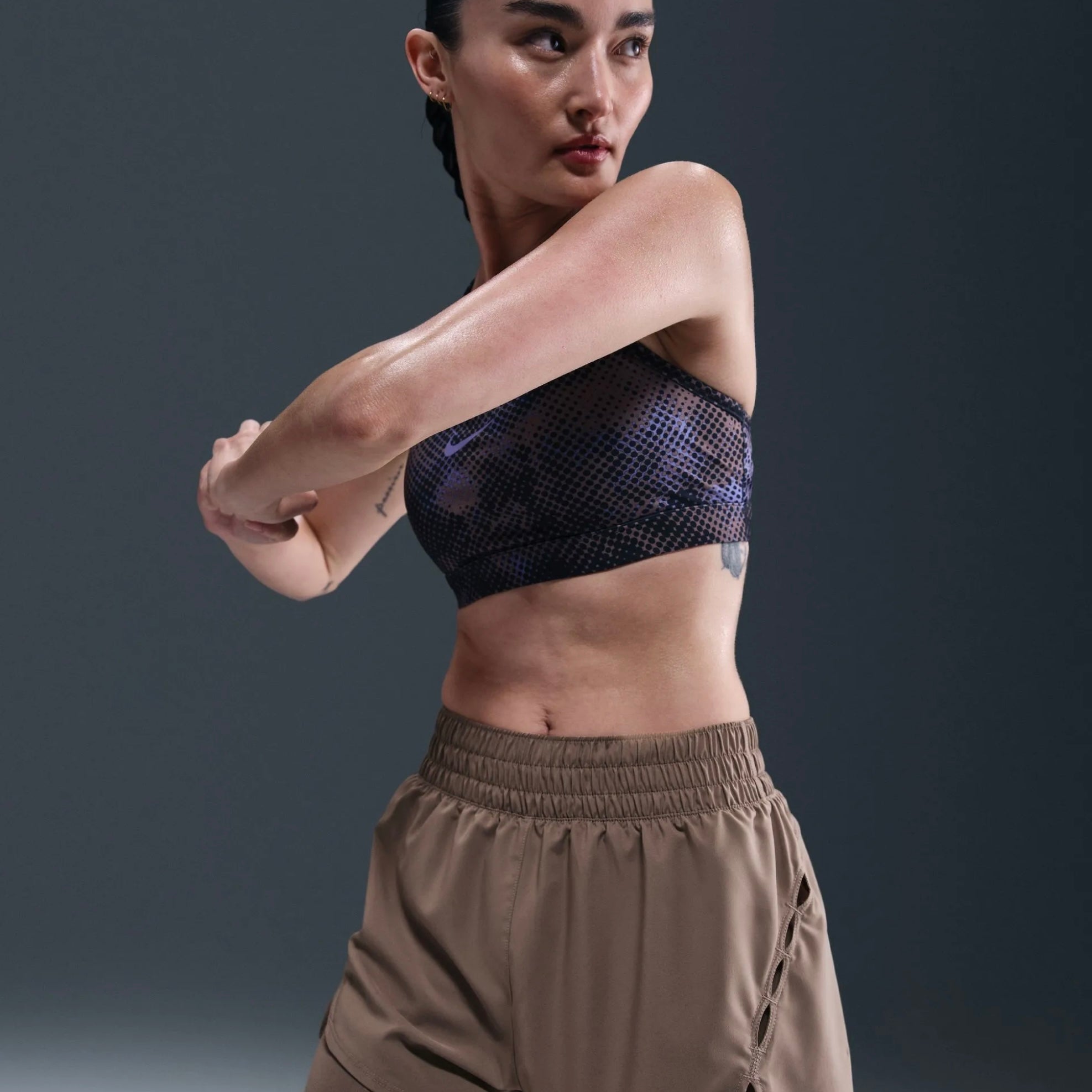 Nike One Dri-FIT 2-in-1 Women’s Running Shorts - Mink Brown