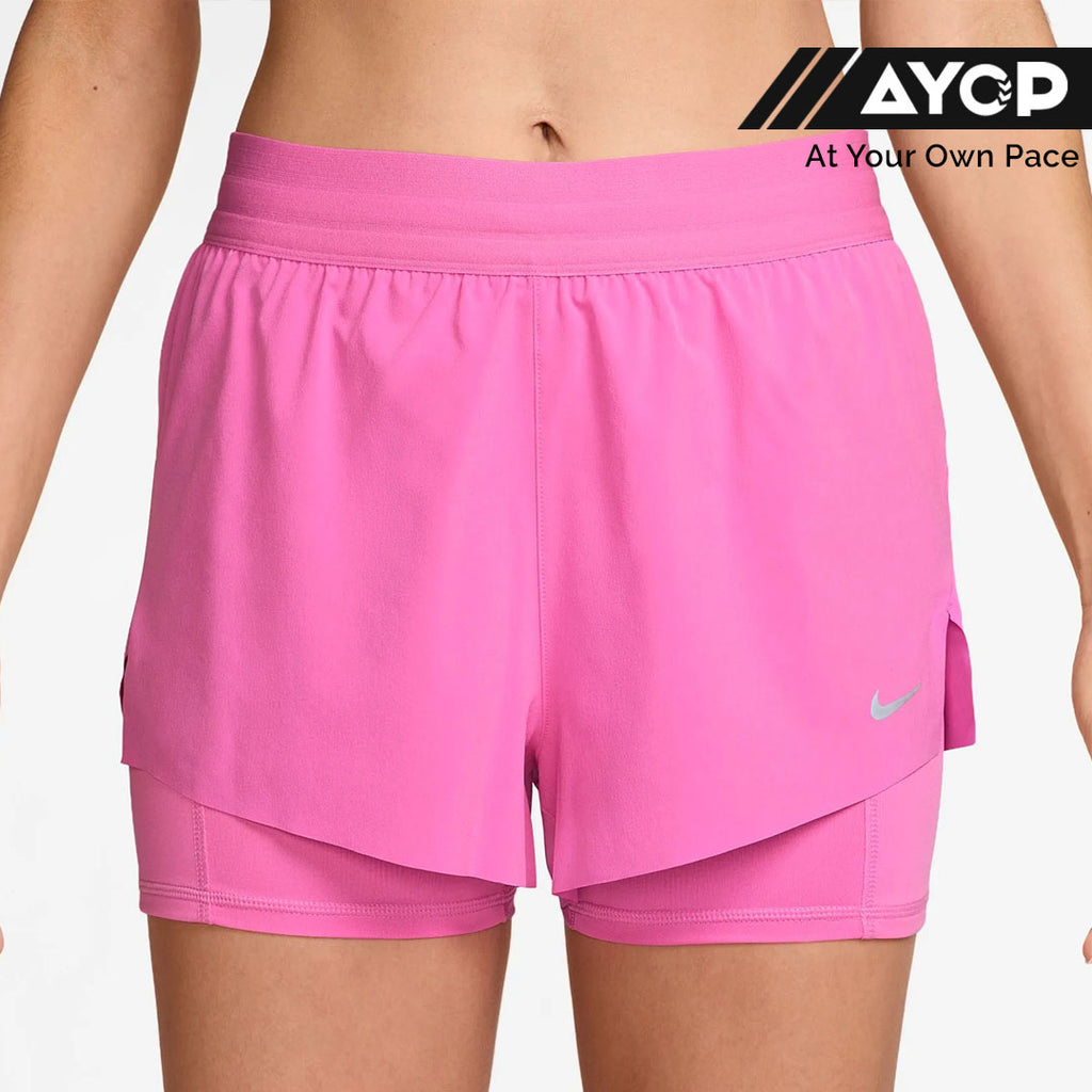 Nike Swift Dri-FIT Mid-Rise 2-in-1 Women's Running Shorts - Playful Pink