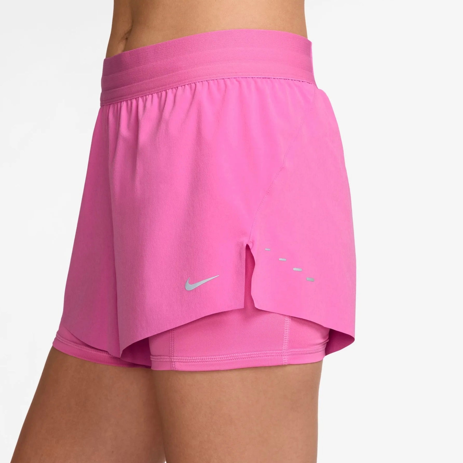 Nike Swift Dri-FIT Mid-Rise 2-in-1 Women's Running Shorts - Playful Pink