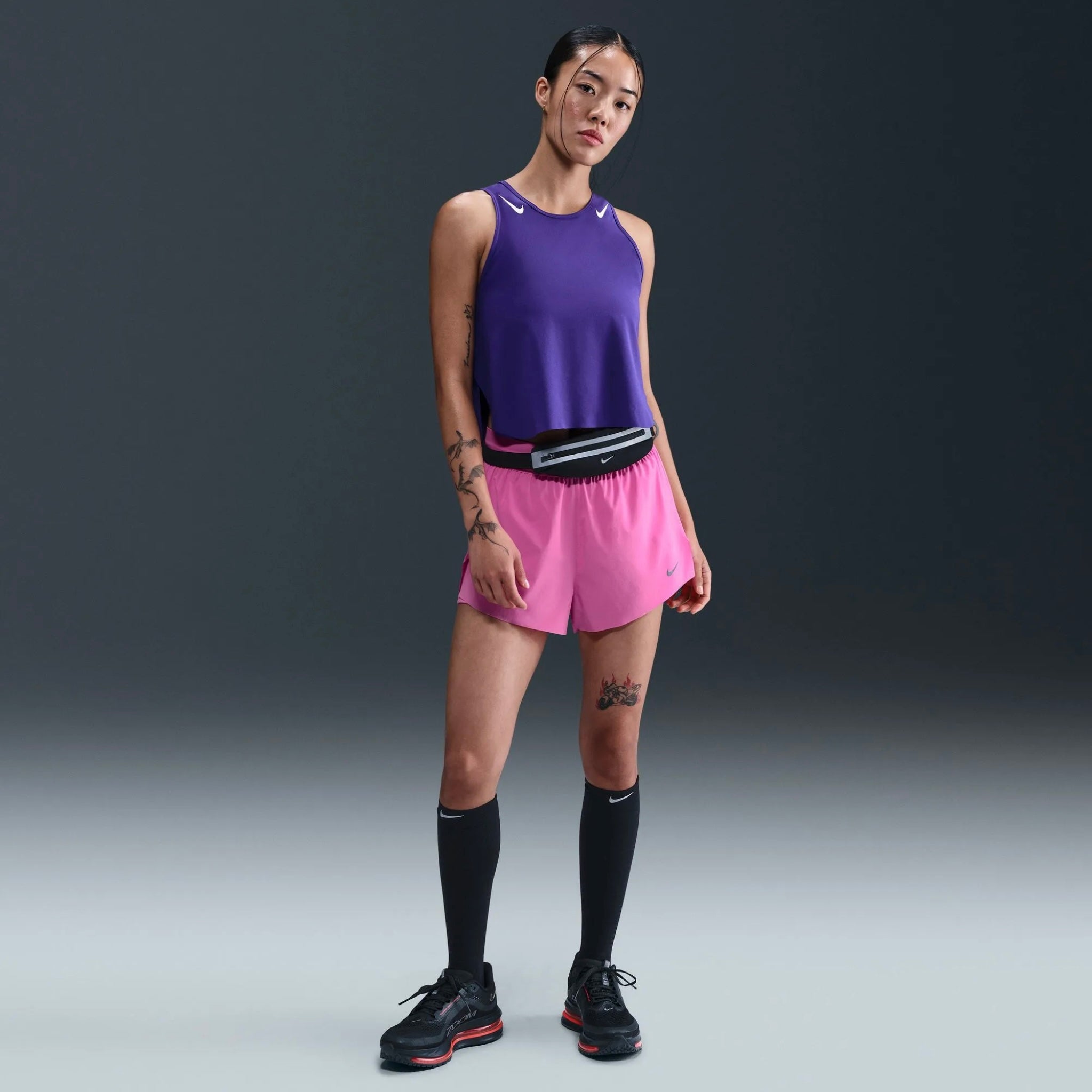 Nike Swift Dri-FIT Mid-Rise 2-in-1 Women's Running Shorts - Playful Pink
