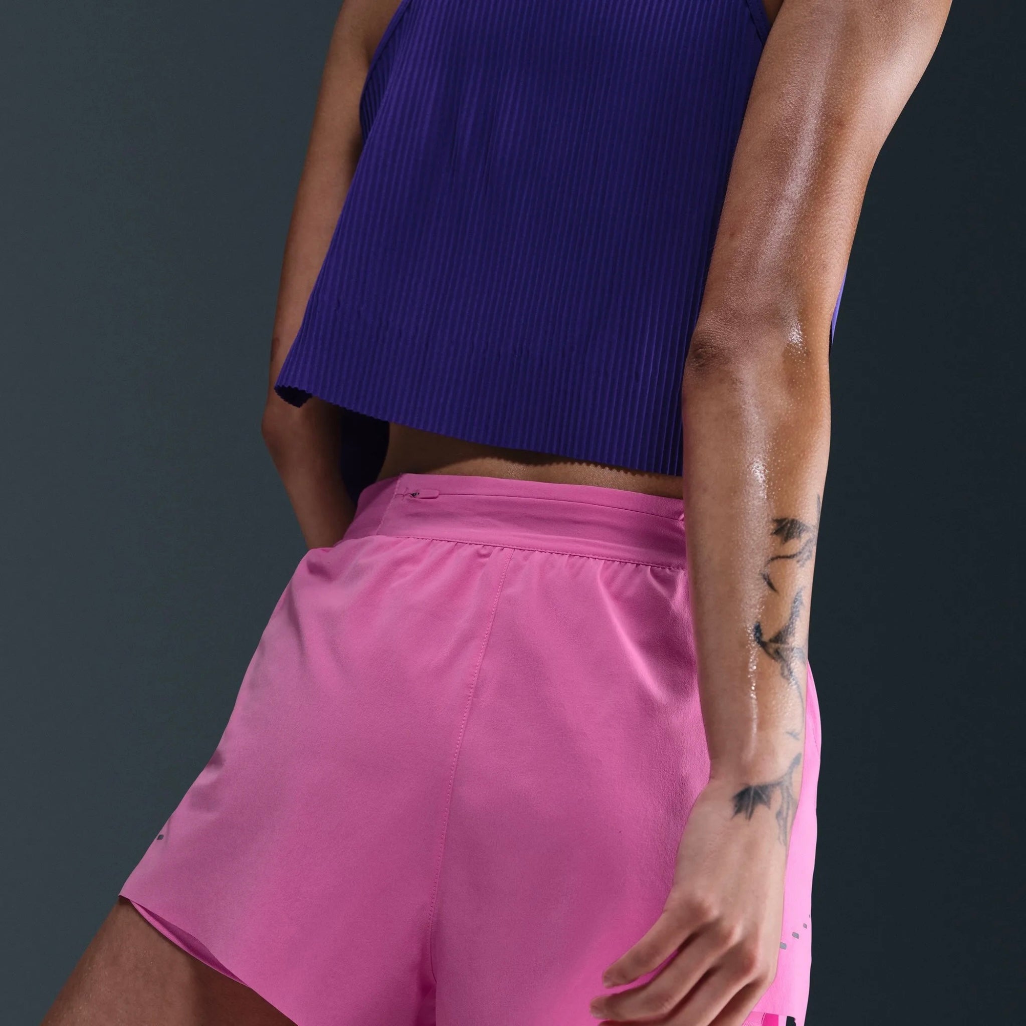 Nike Swift Dri-FIT Mid-Rise 2-in-1 Women's Running Shorts - Playful Pink