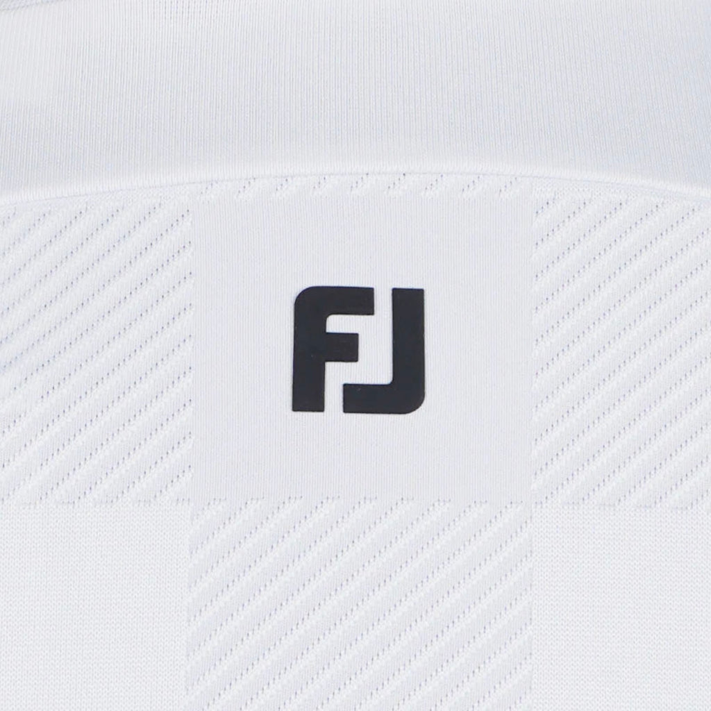Footjoy Jacquard Mock Neck Short Sleeve Women’s Golf Shirt - White