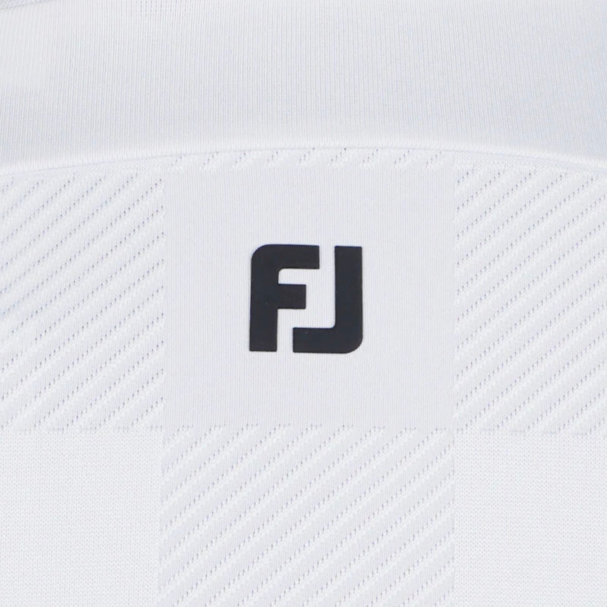 Footjoy Jacquard Mock Neck Short Sleeve Women’s Golf Shirt - White
