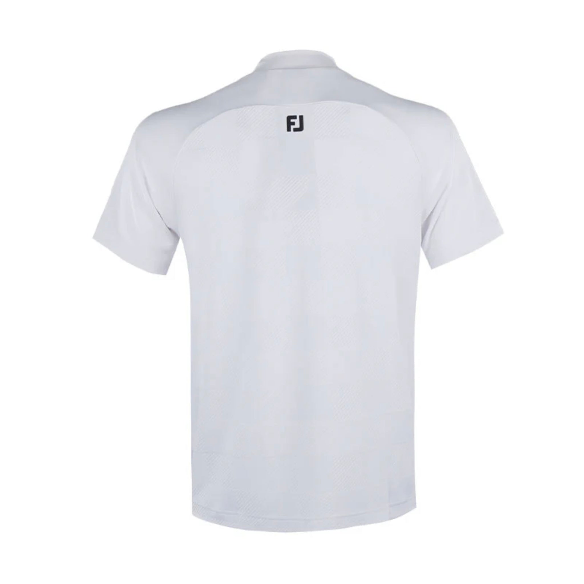 Footjoy Jacquard Mock Neck Short Sleeve Men’s Golf Shirt - White