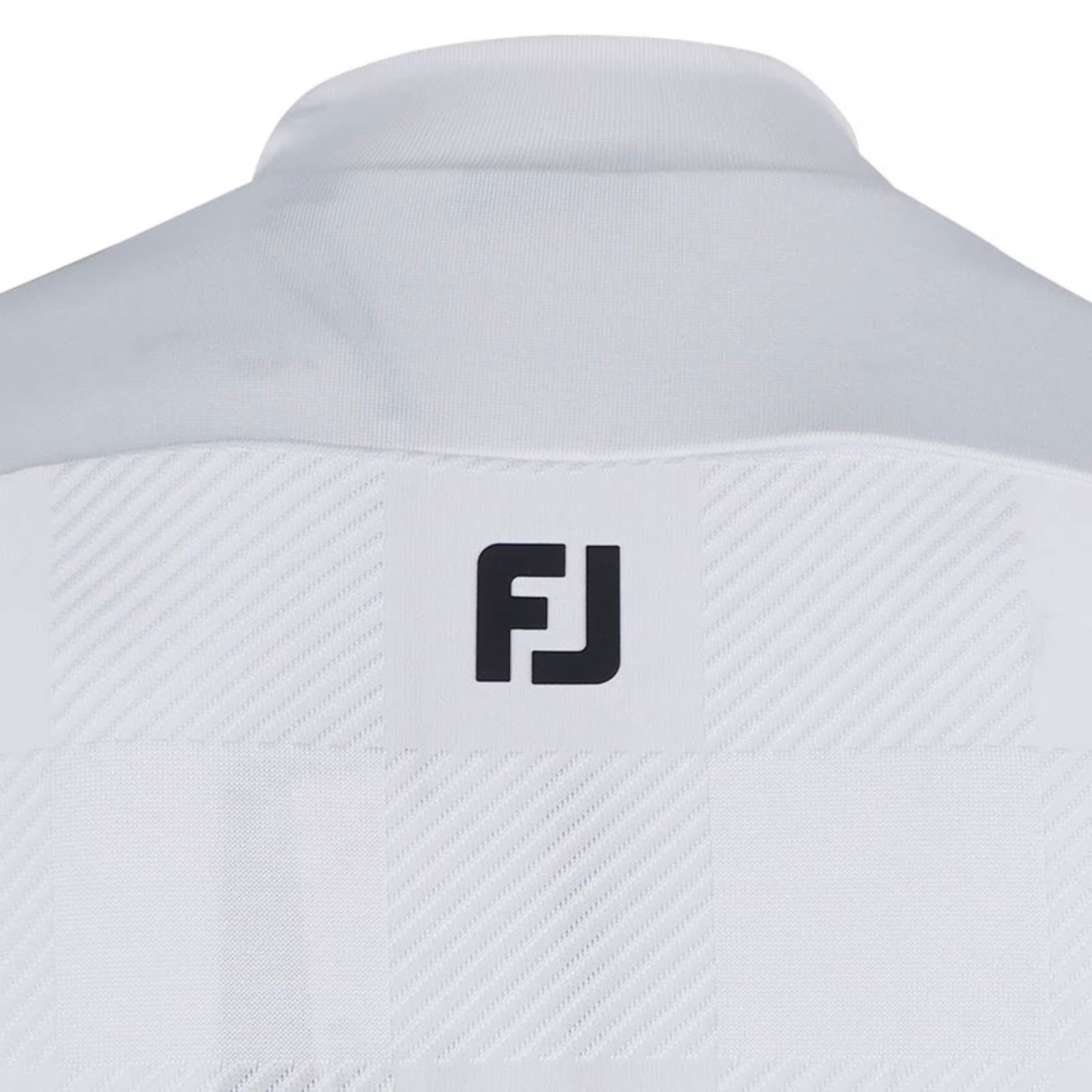 Footjoy Jacquard Mock Neck Short Sleeve Men’s Golf Shirt - White