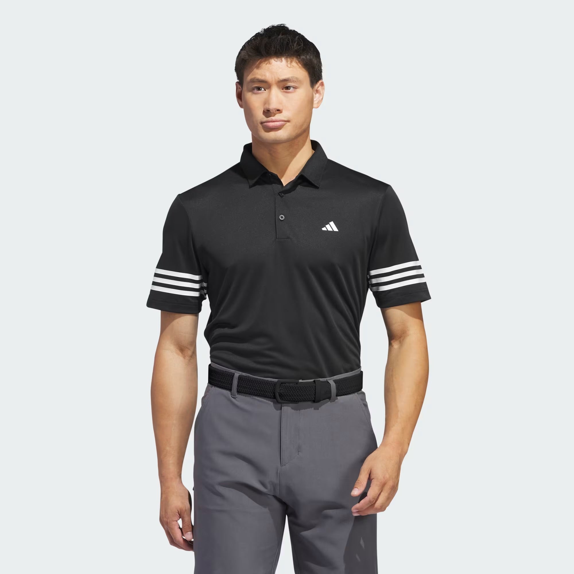 Adidas Golf 3 Stripes Men’s Golf Polo Shirts - Black