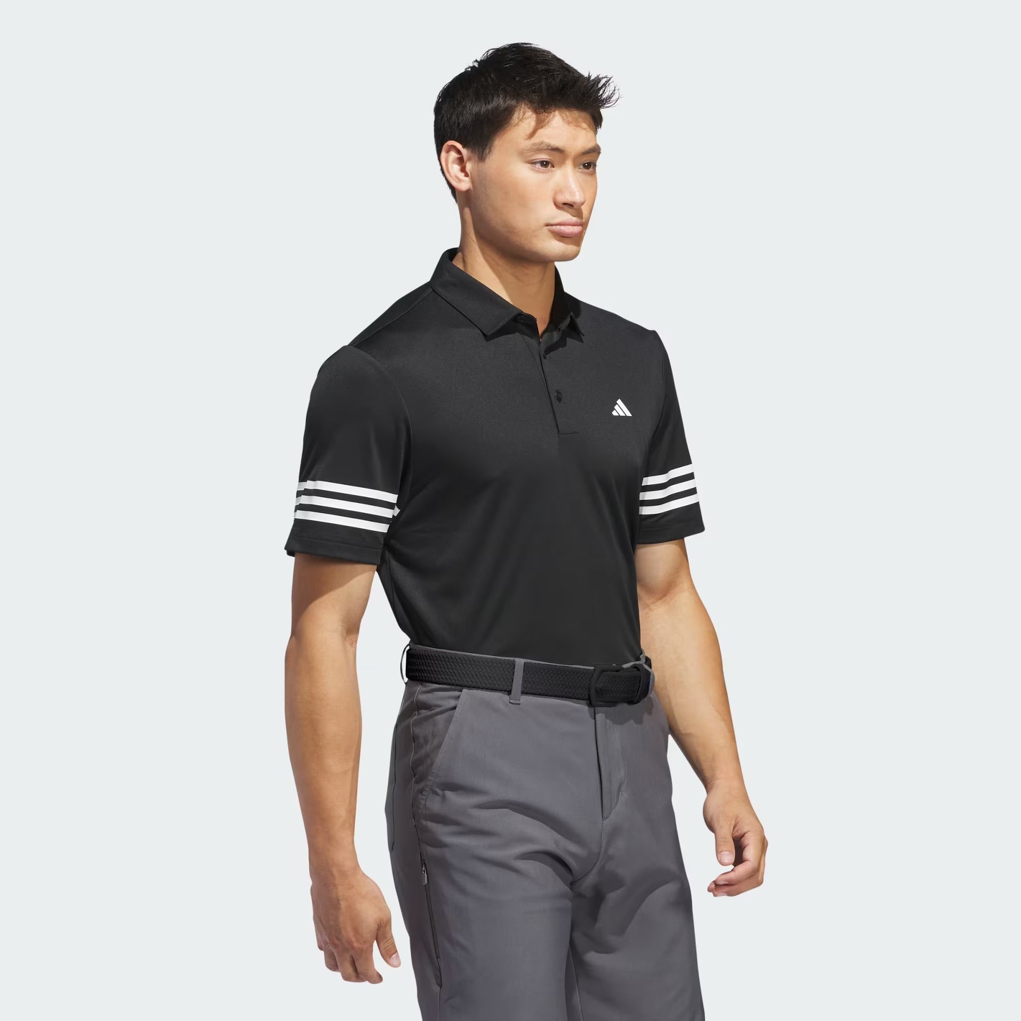 Adidas Golf 3 Stripes Men’s Golf Polo Shirts - Black