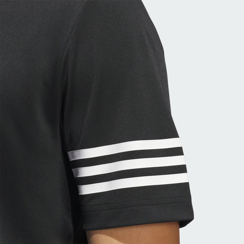 Adidas Golf 3 Stripes Men’s Golf Polo Shirts - Black