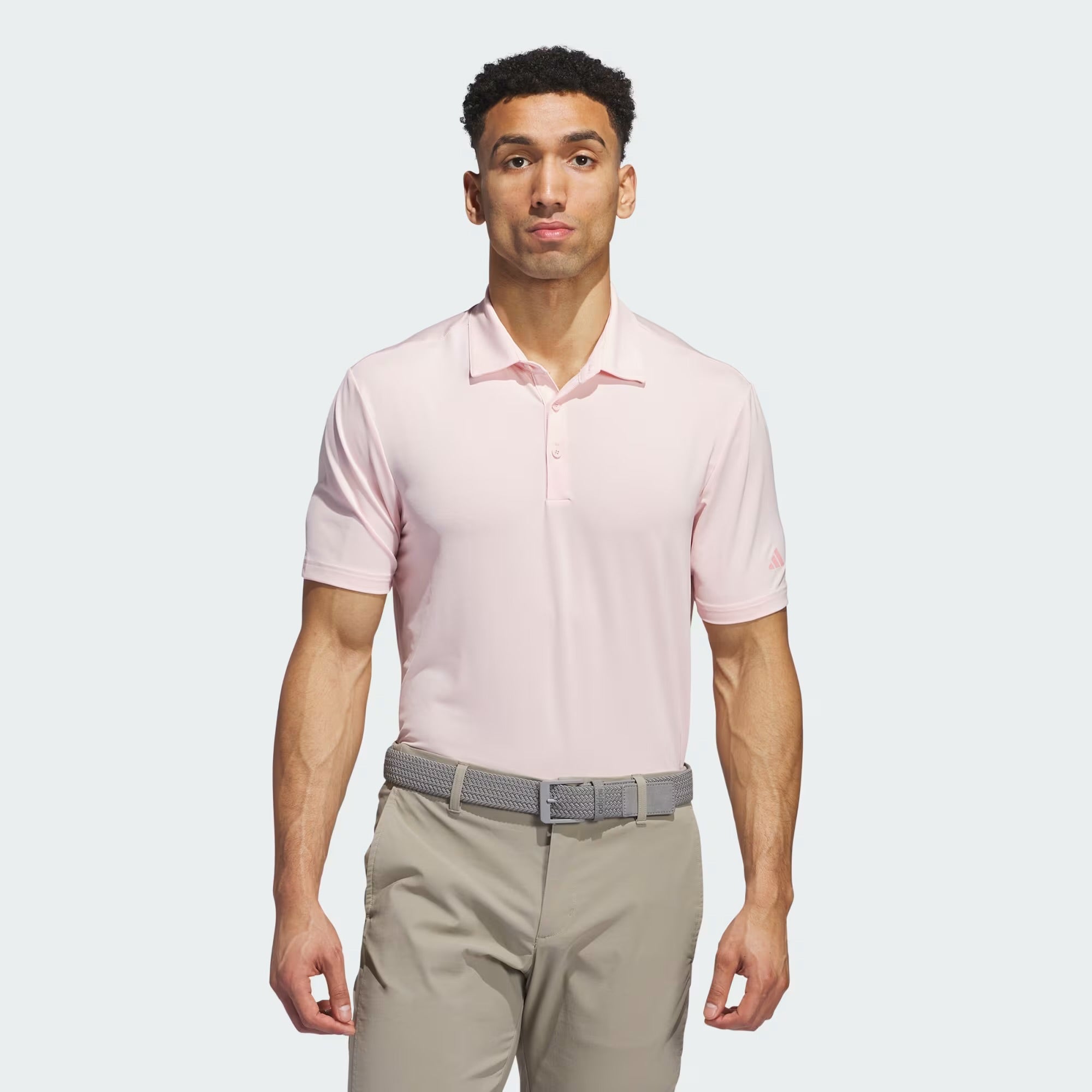 Adidas Ultimate365 Solid Men’s Golf Polo Shirts - Sandy Pink
