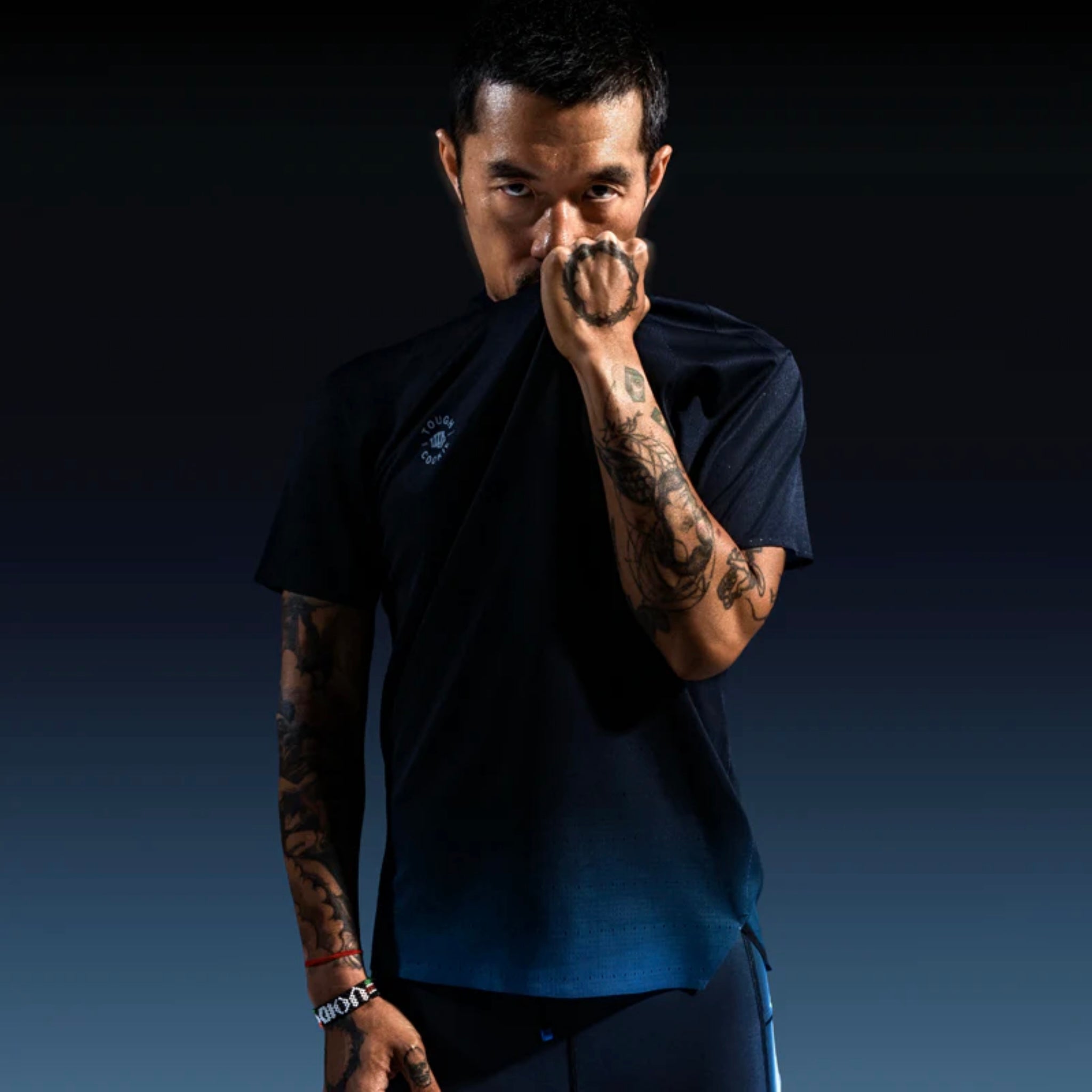 Nedao QiFlow Tough Cookie Limited Collection Men’s Running T-Shirt - Blue Black