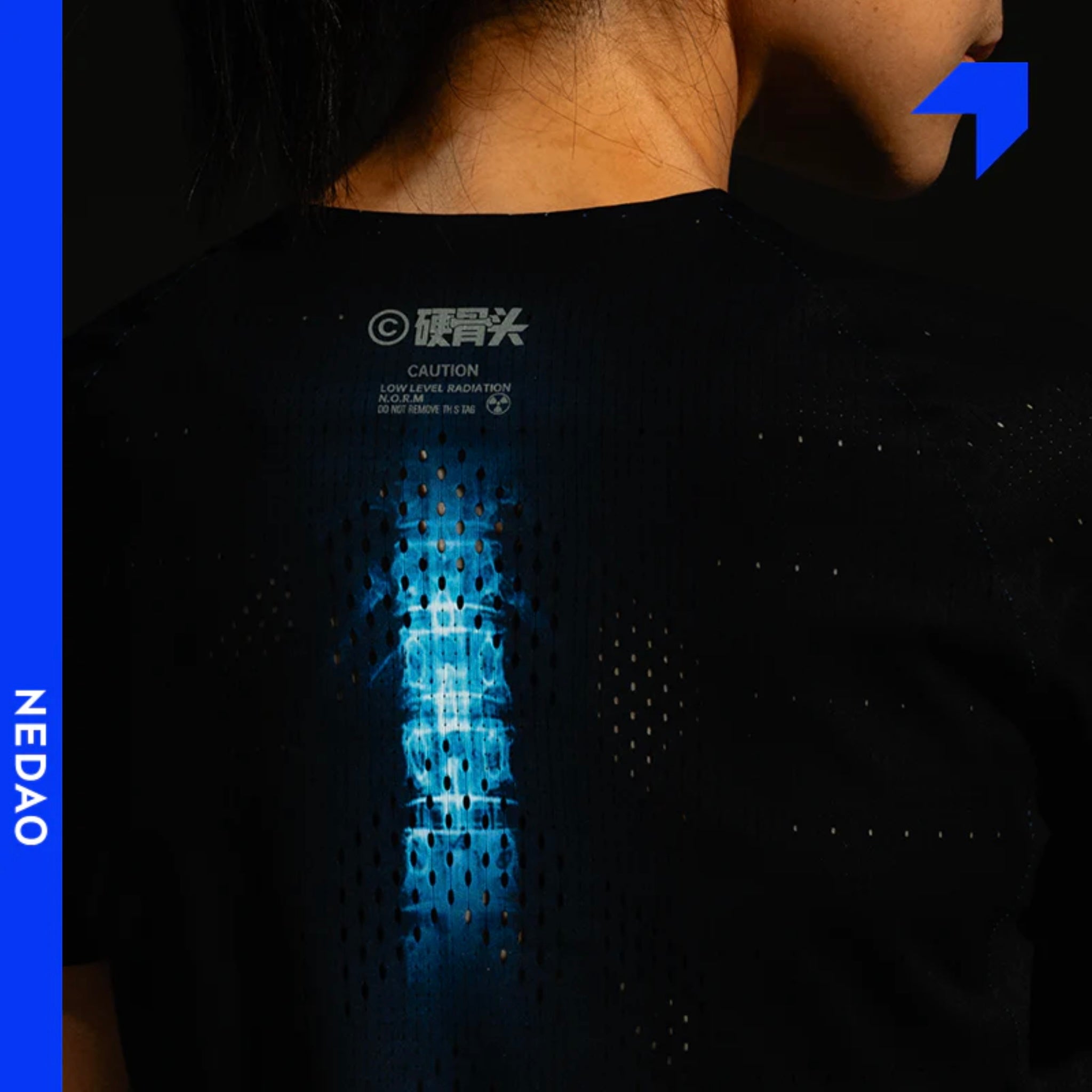 Nedao QiFlow Tough Cookie Limited Collection Men’s Running T-Shirt - Blue Black