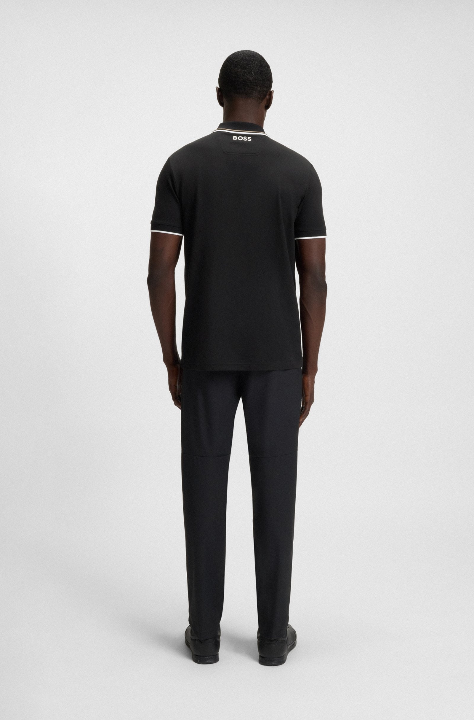 Hugo Boss Paddy Pro Cotton-Blend Men’s Golf Polo Shirt - Black