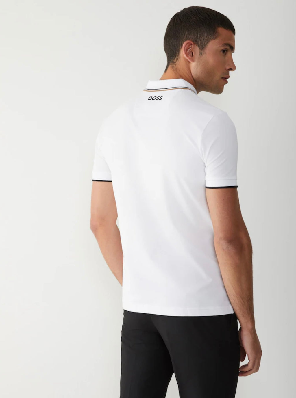 Hugo Boss Paddy Pro Cotton-Blend Men’s Golf Polo Shirt - White