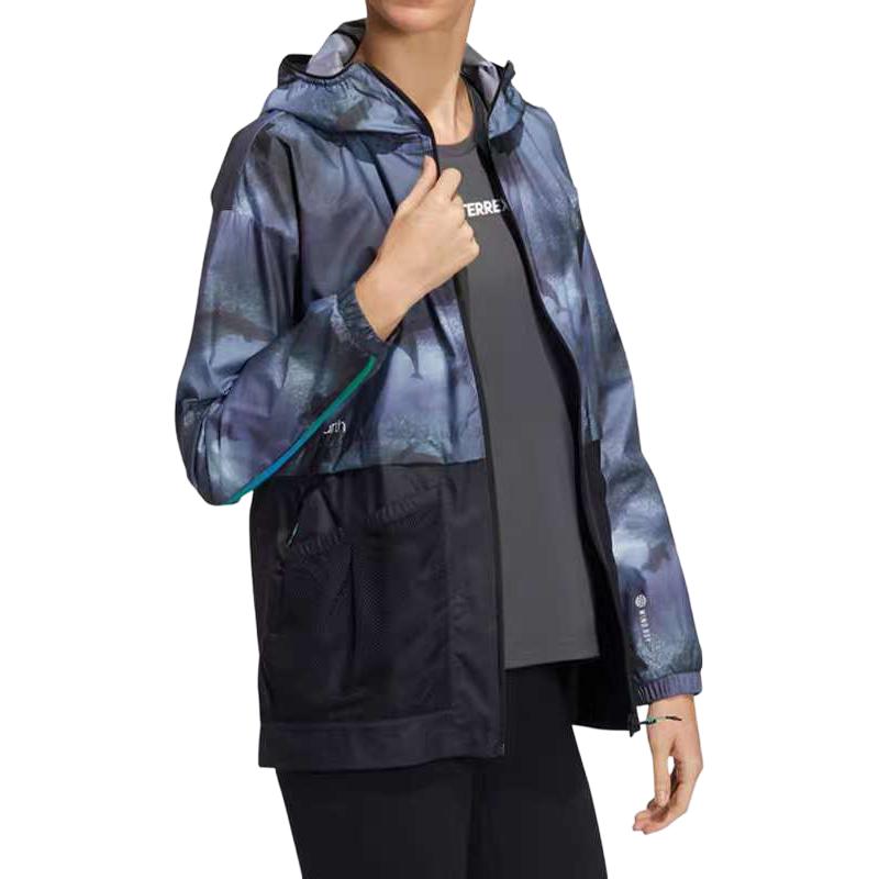 Adidas Casual Woven Hooded Women’s Running Jacket - Blue Dolphin
