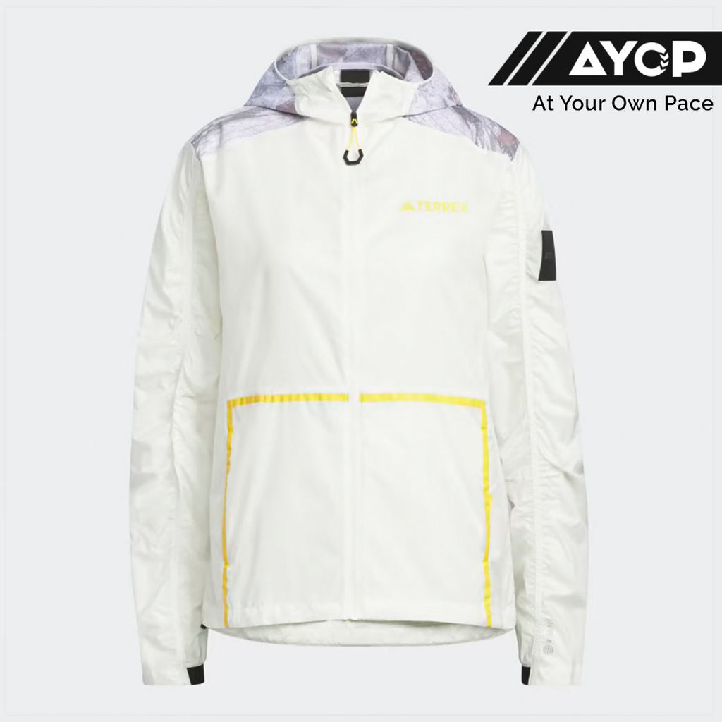 Adidas Chamarra National Geographic RAIN.RDY Women’s Running Jacket - White Yellow