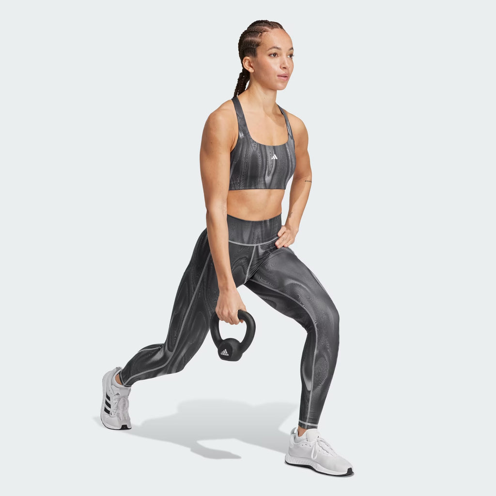 Adidas Optime Full-Length Print Women’s Running Leggings - Glory Grey