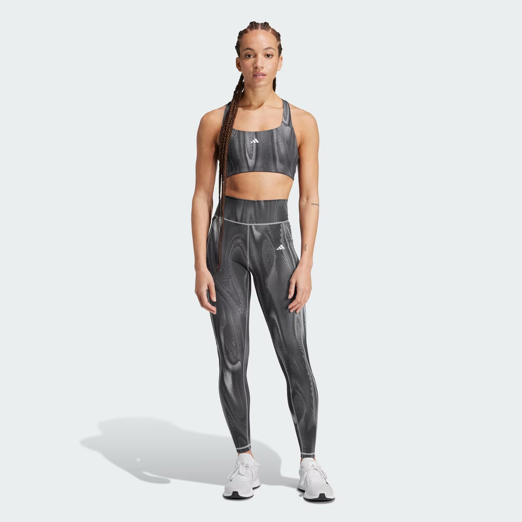 Adidas Optime Full-Length Print Women’s Running Leggings - Glory Grey