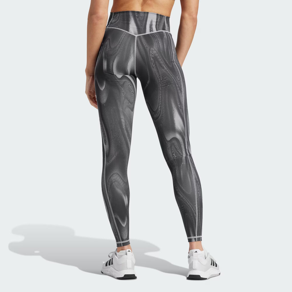 Adidas Optime Full-Length Print Women’s Running Leggings - Glory Grey