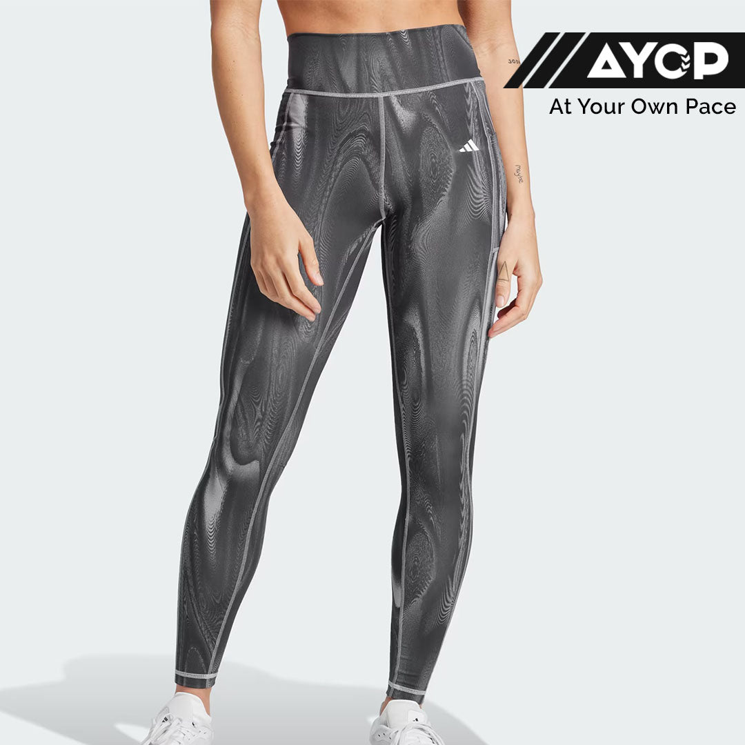 Adidas Optime Full-Length Print Women’s Running Leggings - Glory Grey