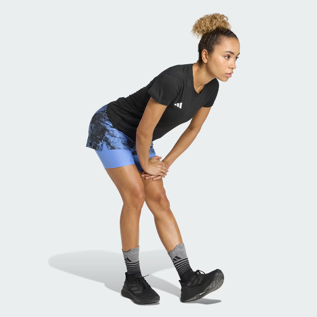 Adidas Own The Run Spray 2-in-1 Women’s Running Short - Blue Fusion