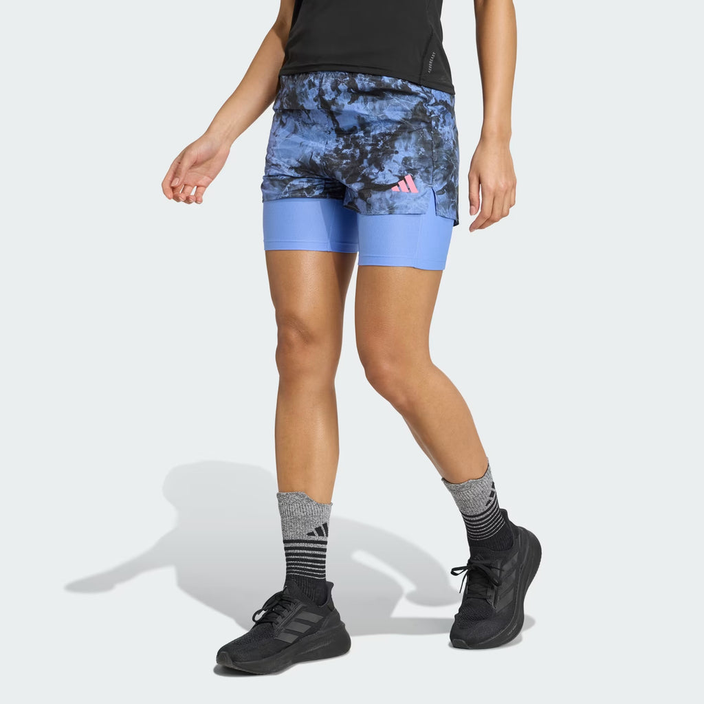 Adidas Own The Run Spray 2-in-1 Women’s Running Short - Blue Fusion