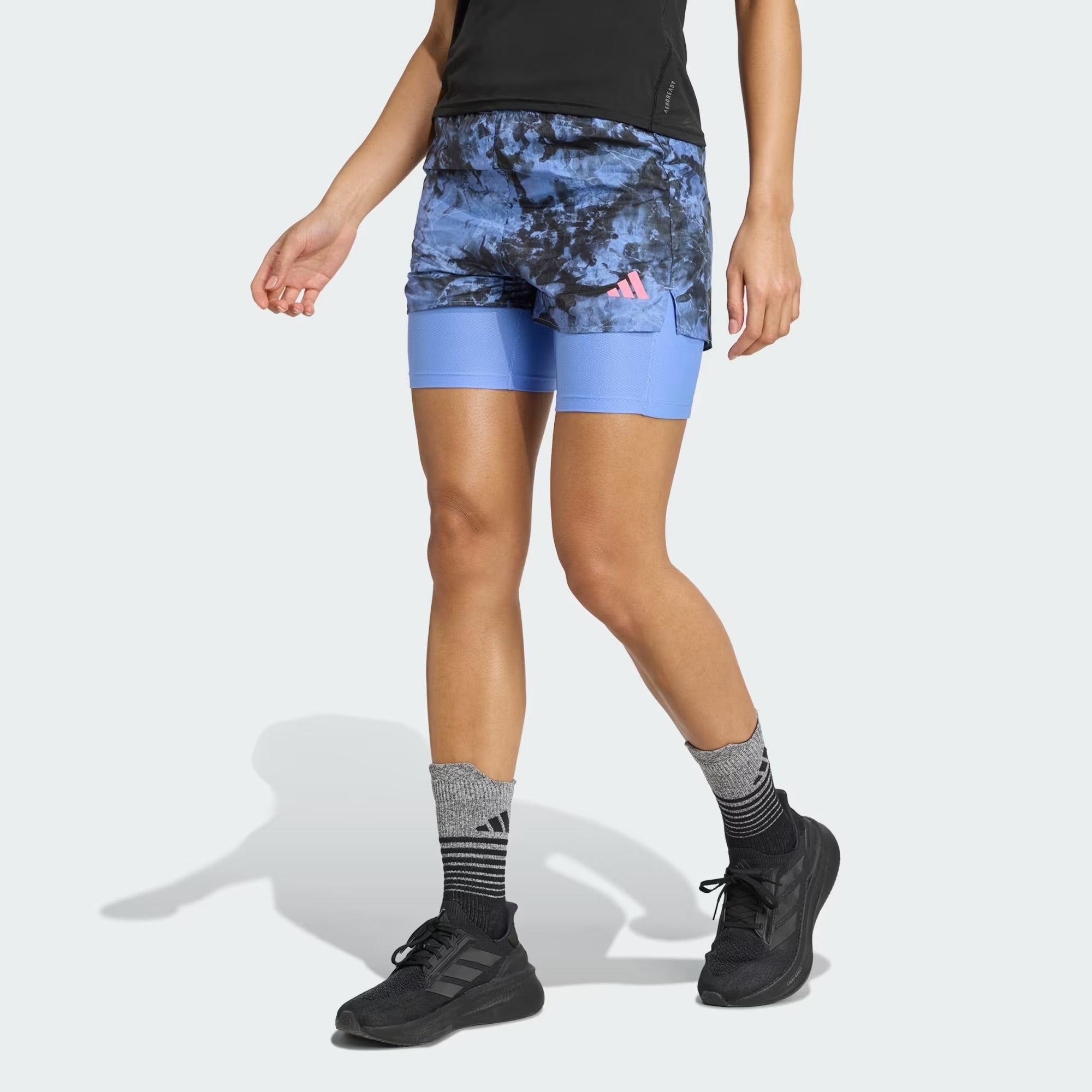 Adidas Own The Run Spray 2-in-1 Women’s Running Short - Blue Fusion