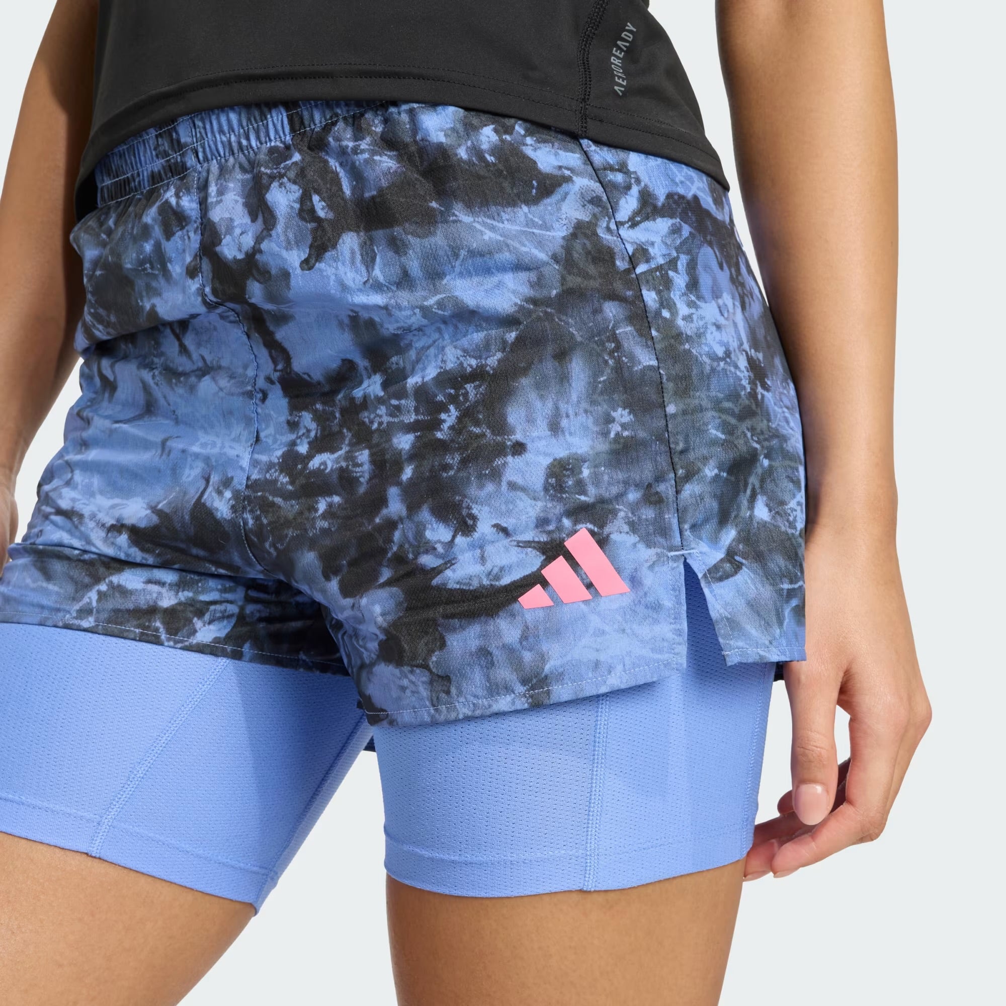 Adidas Own The Run Spray 2-in-1 Women’s Running Short - Blue Fusion