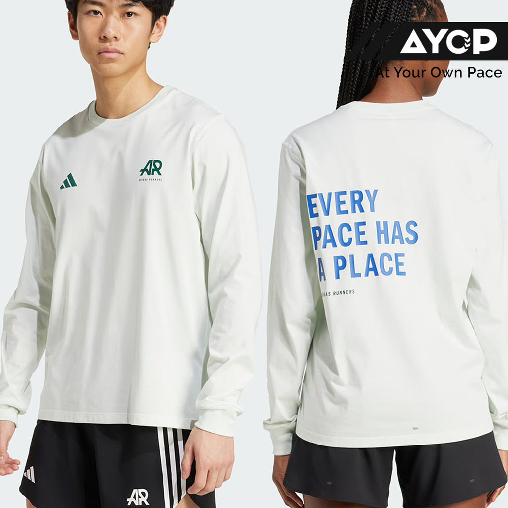 Adidas Runners Every Place Has A Place UniteFIT Men’s Women’s Running Long Sleeve T-Shirt - Crystal Jade