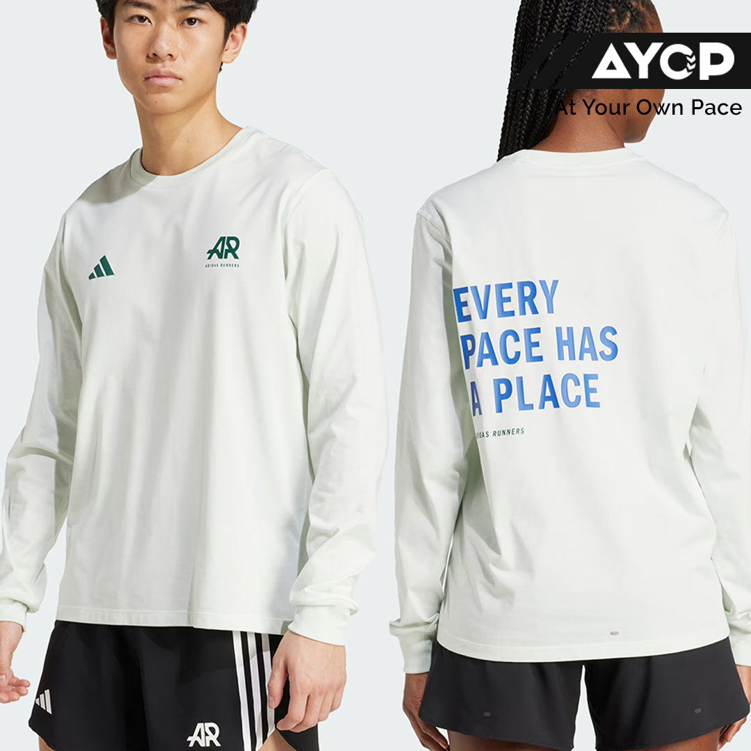 Adidas Runners Every Place Has A Place UniteFIT Men’s Women’s Running Long Sleeve T-Shirt - Crystal Jade