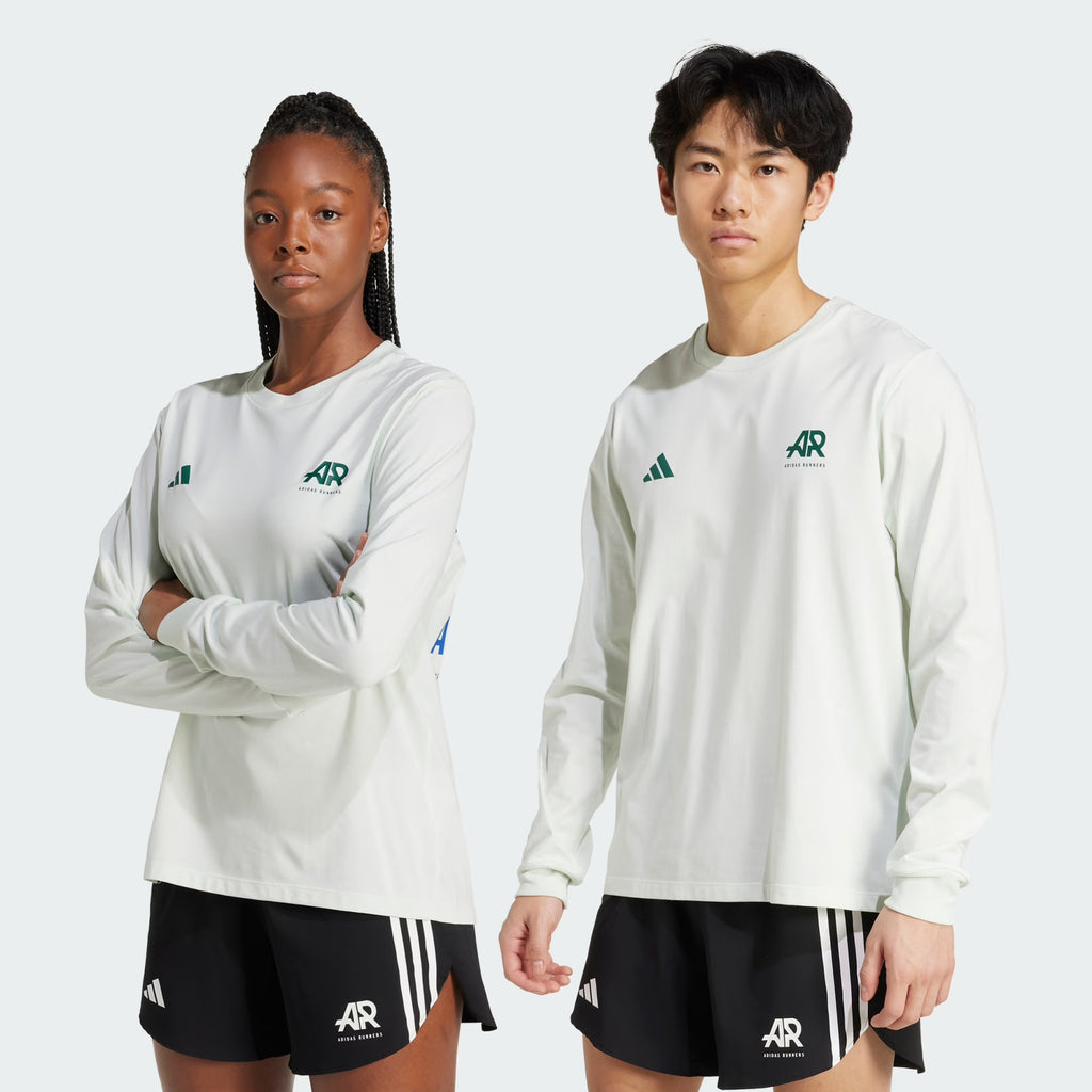 Adidas Runners Every Place Has A Place UniteFIT Men’s Women’s Running Long Sleeve T-Shirt - Crystal Jade