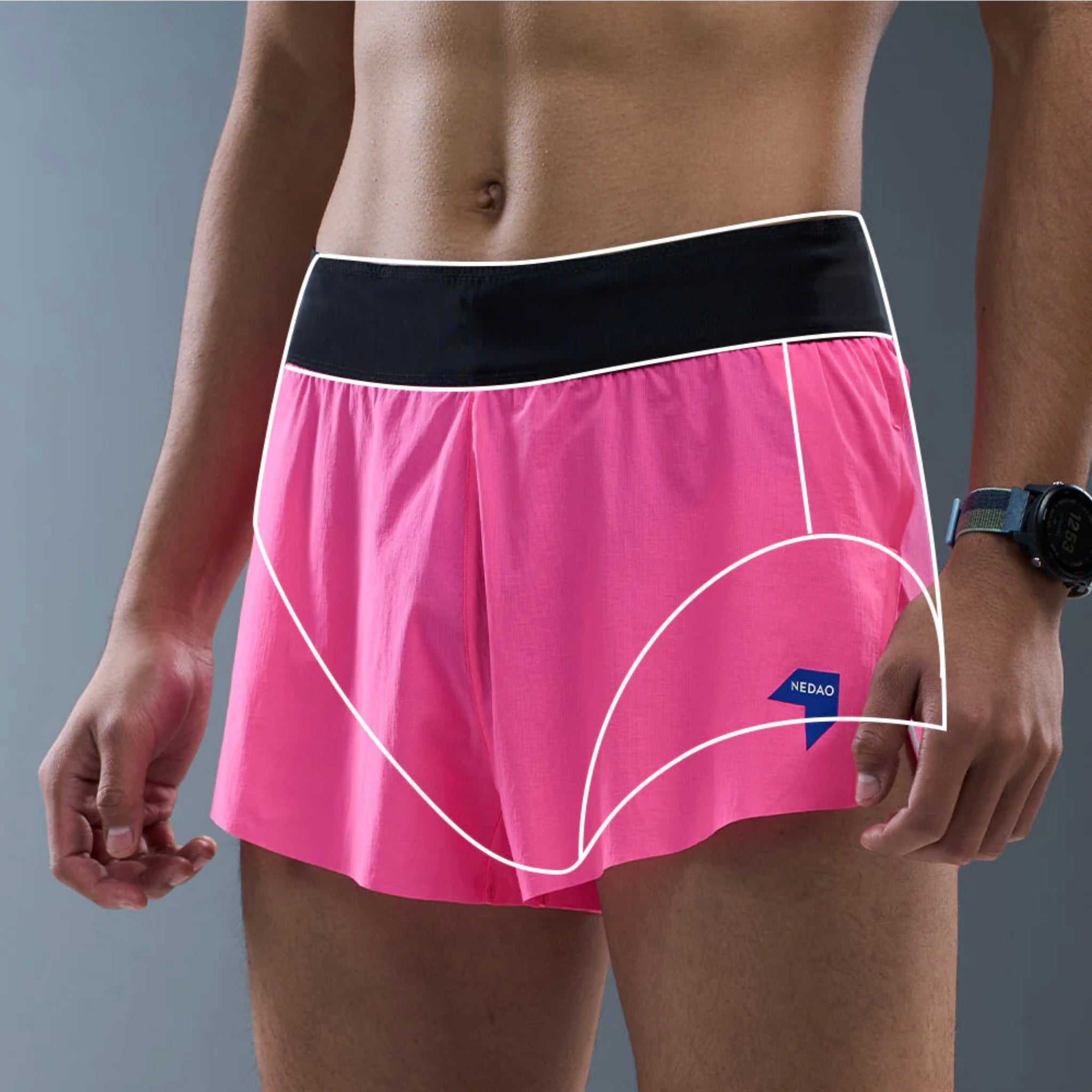 Nedao Light Speed Racing 2-inch Men’s Running Shorts - Black